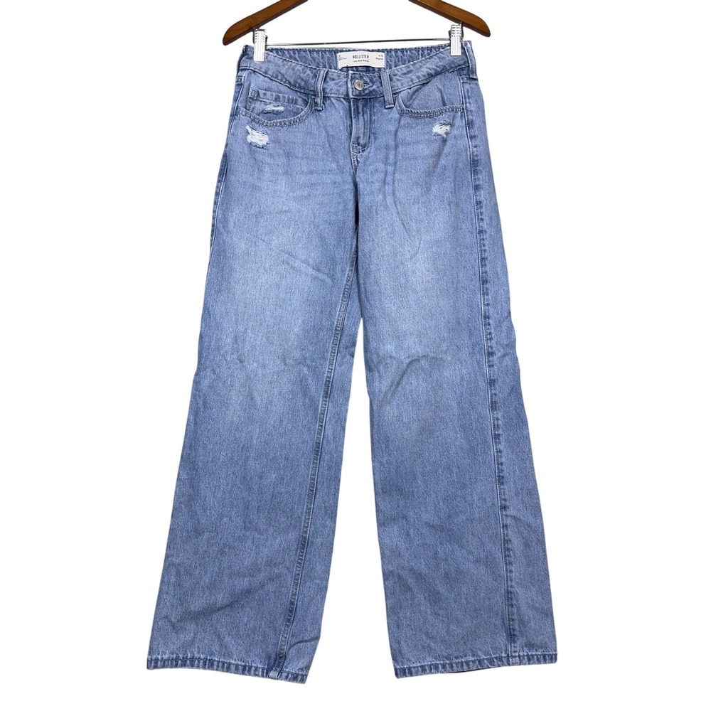 Hollister Low Rise Baggy Jeans Womens Size 26 Distressed Y2K Barrell Skater